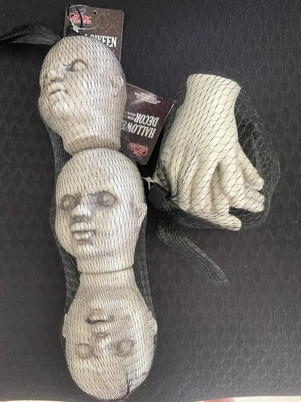 BAG OF DOLL HEADS & HANDS EERIE CREEPY HAUNTED HOUSE PROP DECORATION SS45596